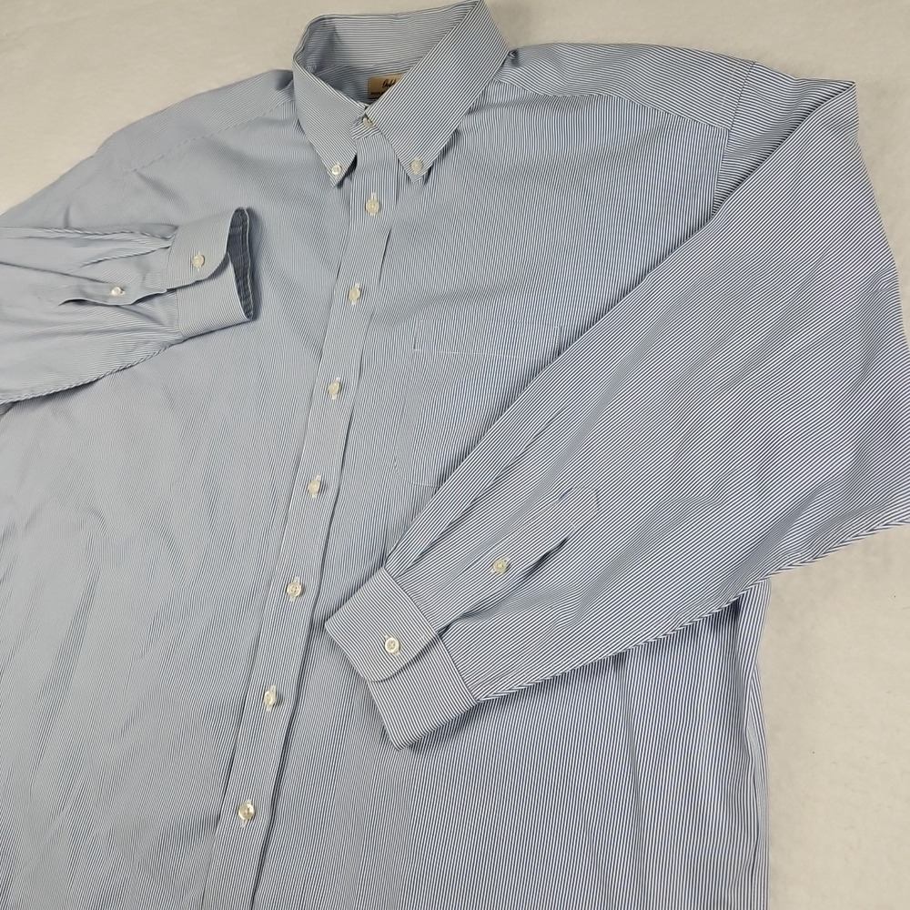 Roundtree & Yorke Gold Label 80's Non-Iron Pinpoint Striped Mens Shirt 18/35 Big